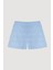 Fisto Detaylı Mini Şort Mavi 7