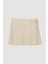 Dokulu Bağcık Detaylı Şort Etek Bej 7