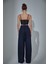 Bol Paça Palazzo Kumaş Pantolon Lacivert 10