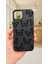 iPhone 12 ve 12 Pro Uyumlu Siyah Kelebek Desenli Silikon Darbe Emici Klasik Korumalı Rubber KILIF277 2