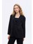 Tek Düğmeli Yumuşak Dokulu Oversize Blazer Ceket Siyah 6