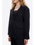 Tek Düğmeli Yumuşak Dokulu Oversize Blazer Ceket Siyah 9