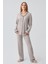 Uzun Kollu Düğmeli Esnek Yumuşak Dokulu Viskoz Pijama Takım 18217 1