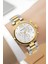 Kadın Kol Saati Çelik Kordon Çelik Kasa Taşlı Bileklik Hediyesi ile Gold-Gümüş ZMFER045 6