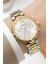 Kadın Kol Saati Çelik Kordon Çelik Kasa Taşlı Bileklik Hediyesi ile Gold-Gümüş ZMFER045 7