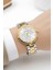 Kadın Kol Saati Çelik Kordon Çelik Kasa Taşlı Bileklik Hediyesi ile Gold-Gümüş ZMFER045 8