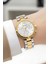 Kadın Kol Saati Çelik Kordon Çelik Kasa Taşlı Bileklik Hediyesi ile Gold-Gümüş ZMFER045 9