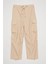 Kargo Cepli Paçası Lastikli Pantolon Bej 7