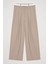 Çift Bel Palazzo Pantolon Bej 7