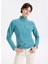 D5WL-SWT3302 Mint Fermuarlı Yaka Basic Düz Kadın Polar Sweatshırt 1