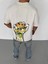 Unisex Bisiklet Yaka Baskılı Oversize T-Shirt - Beyaz 2