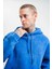 Unisex Double Oversize Kapşonlu Yıkamalı Sweatshirt - Mavi 7