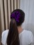 Kadın 3’lü Fiyonk Saç Tokası Seti + Scrunchie Hediyeli - Mor Tutku 4