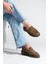 Kadın Loafer Günlük Klasik Ayakkabı Casual Makosen Fonle Taba Süet 2