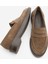Kadın Loafer Günlük Klasik Ayakkabı Casual Makosen Fonle Taba Süet 7