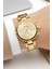Kadın Kol Saati Çelik Kordon Çelik Kasa Taşlı Bileklik Hediyesi ile Gold ZMFER045 10