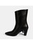 Kadın Siyah Püskül Detaylı Topuklu Deri Bot 3