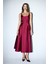 Kolsuz Midi Boy Elbise Bordo 12443243003 1