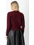 Kadın Düğmeli Sıfır Yaka Hırka 63903 Bordo 4