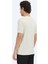 Ekru Düz Bisiklet Yaka %100 Pamuk T-Shirt 5