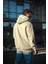 Üç Iplik Penye Kapşonlu Basic Sweatshirt - Bej 2