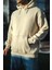 Üç Iplik Penye Kapşonlu Basic Sweatshirt - Bej 3