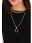 Pınkmark Kadın Gold Ikili Üçgen Charm Kısa Chokker Kolye Seti PMKL25604 7
