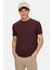 Canary Bordo Bisiklet Yaka Gofre Baskılı Modal Kumaş Standard Fit Erkek Tshirt 4