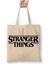 Stranger Things Logo Bez Çanta Uzun Saplı Alışveriş Çantası Plaj Çantası 1