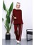 Bordo Kol Bağlamalı Tunik Pantolonlu Takım 2