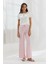 Beli Lastikli Gofre Pantolon Pembe 1