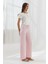 Beli Lastikli Gofre Pantolon Pembe 3