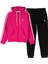Kız Çocuk 3 Iplik-Fermuarlı-Kapüşonlu-Kanguru Cepli Eşofman Takımı 12-16 Yaş 12376 1