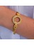Altın Kaplama İmitasyon 2 Sıra Zirkon Taşlı Desenli Figaro Çeyrek Çerçeve Bileklik BLK-1169 7