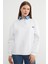 3 Iplik Kalp Nakışlı Polo Yaka Denim Detaylı Sweatshirt 2