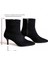 Siyah Süet Sivri Burun Kadın Klasik Bot 4