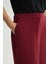 Beli Lastikli Bol Paça Pantolon Bordo 153L7821021 4