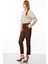 Düğme Detaylı Pantolon-Kahve 6