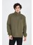 Erkek Yarım Fermuarlı Baskılı Sweat - Yeşil 6