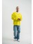 Geniş V Yaka Kol Ribana Detaylı Sweatshirt - Sarı 1