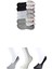 Siyah Gri ve Beyaz Kadın Babet Çorap 6 çift 3