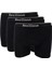 3 adet Feelline Siyah Pamuklu Doğal Likralı Erkek Boxer 3