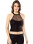 Pedli Dalgıç Modelli Krop Kadın Büstiyer Siyah 3