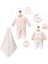 Yeni Doğan Kız Bebek 0/3-3/6 Ay Brodeli 2li Tulum Seti ve Müslin Battaniye Takımı (Hediyelik ) 2