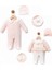Yeni Doğan Kız Bebek 0/3-3/6 Ay Brodeli 2li Tulum Seti ve Müslin Battaniye Takımı (Hediyelik ) 4