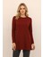 8229A Bisiklet Yak Yırtmaçlı Tunik Bordo 1