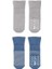 Bistyle Çemberli Kaymaz Havlu Soket Çorap 2'li BS10503 Indigo Gri 2