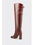 Kahve Deri Kadın Yüksek Topuk Çizme 3