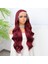 Kızıl Fiber Sentetik Geniş Dalgalı Tül Peruk 3