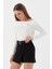 Kemerli Süet Şort Etek Sıyah 3